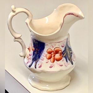 Early 1800s Antique Gaudy Welsh Unrecorded Pink Lustre Jug Handled Pitcher